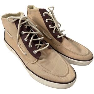 Polo Ralph Lauren Lander Chukka Canvas High Top Mens Shoes Size 10.5D Tan Brown